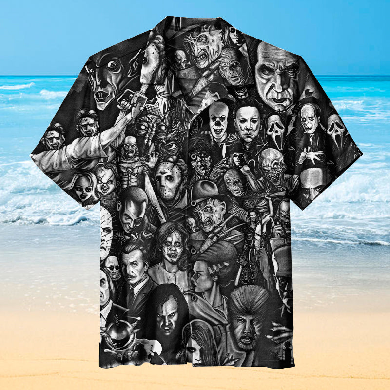 Horror Icon Collage Universal Hawaiian Shirt