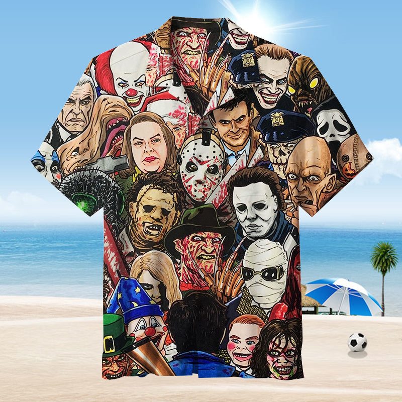 Horror Movie Characters Collage Unisex Hawaiian Shirt