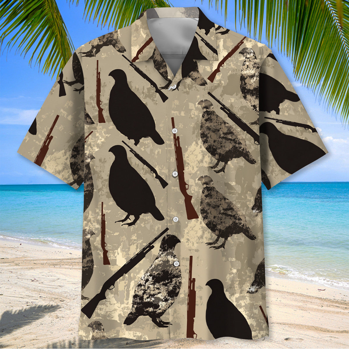 Hunting Quail Camouflage Hawaiian Shirt