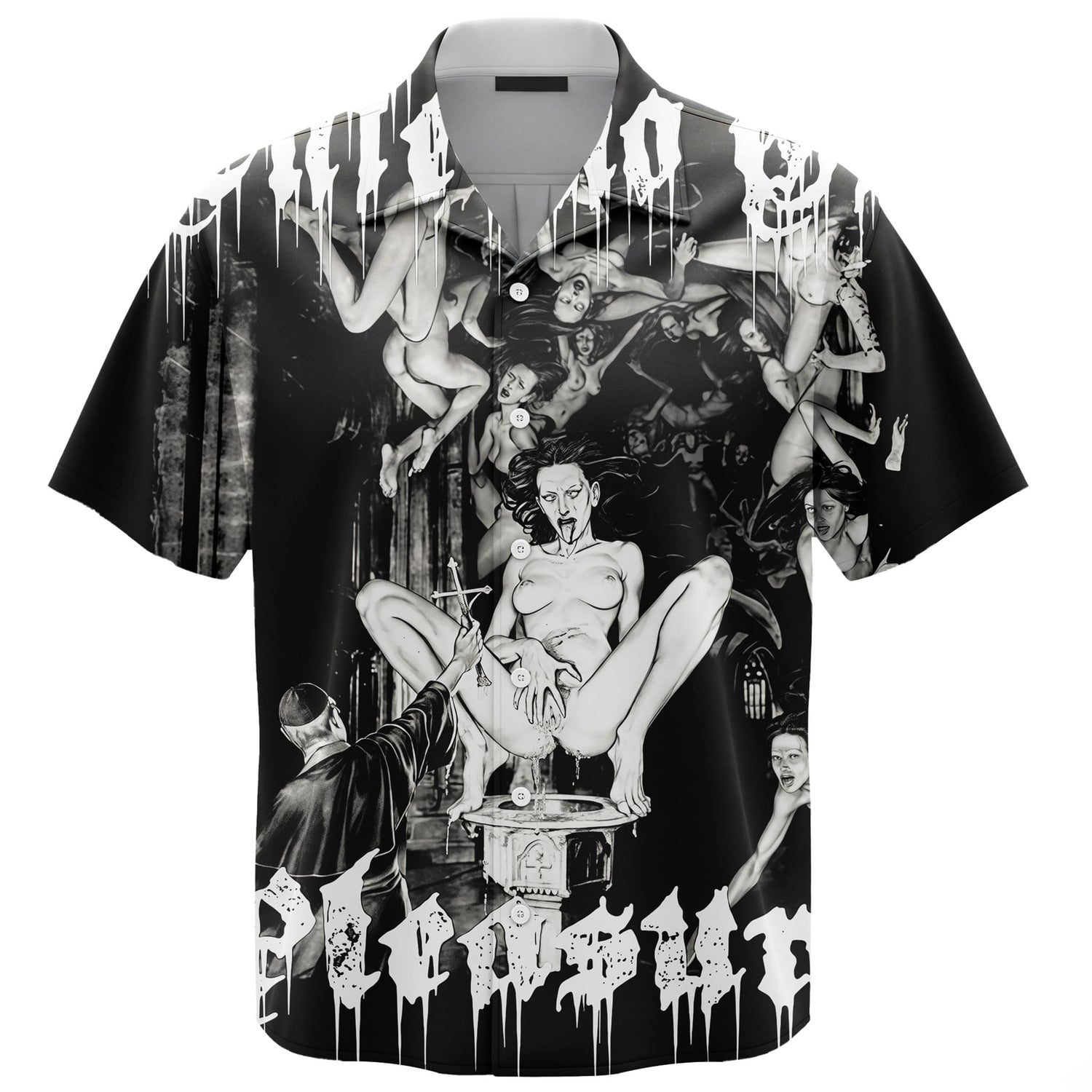Inferno Of Pleasure Satanic Girl Demon Unisex Hawaiian Shirt