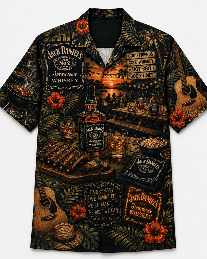 Jack Daniel’s Backyard BBQ & Whiskey Night Hawaiian Shirt