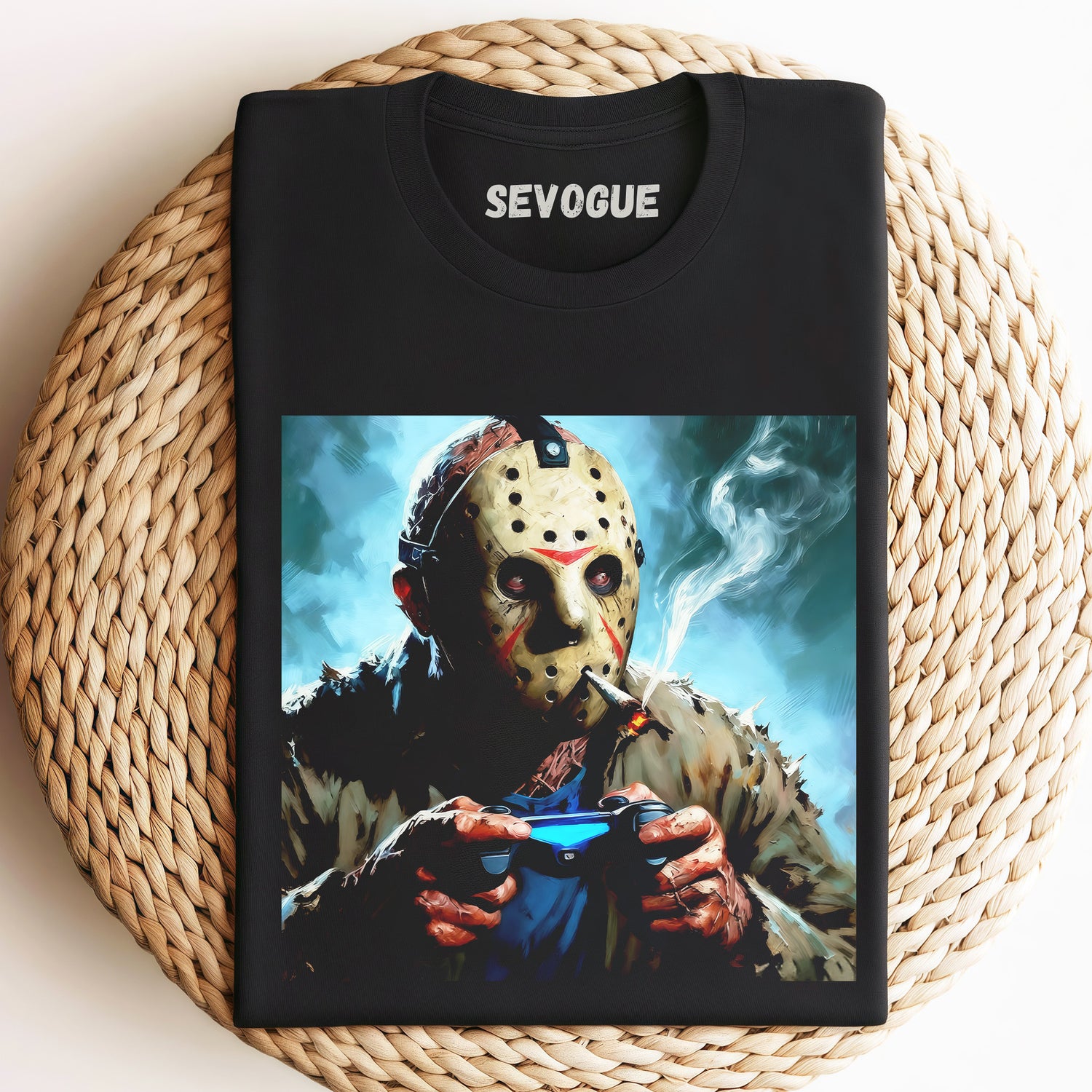 Jason Voorhees Smokes And Plays Games Unisex Tee, Sweatshirt & Hoodi