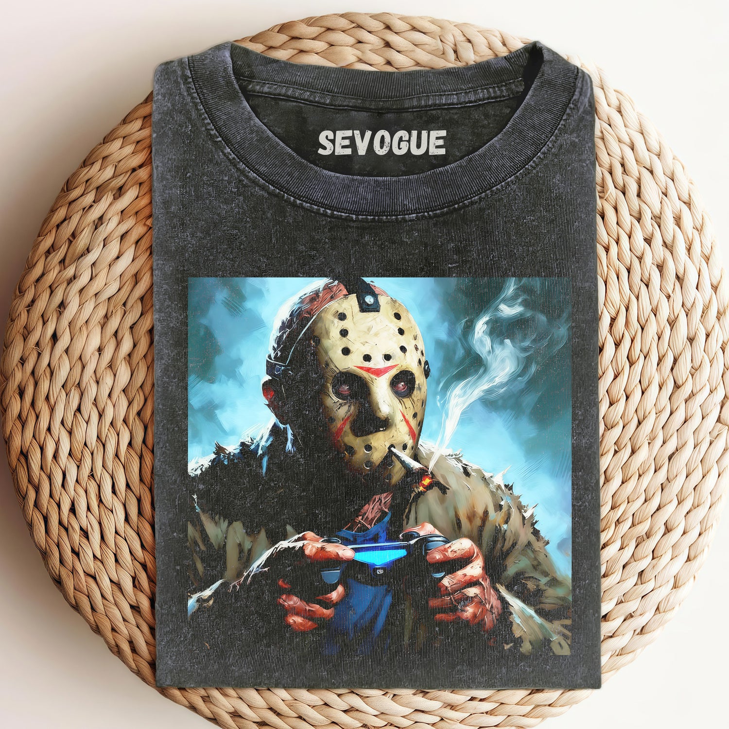 Jason Voorhees Smokes And Plays Games Unisex Tee, Sweatshirt & Hoodi