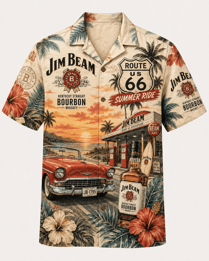 Jim Beam Route 66 Summer Ride Hawaiian Shirt