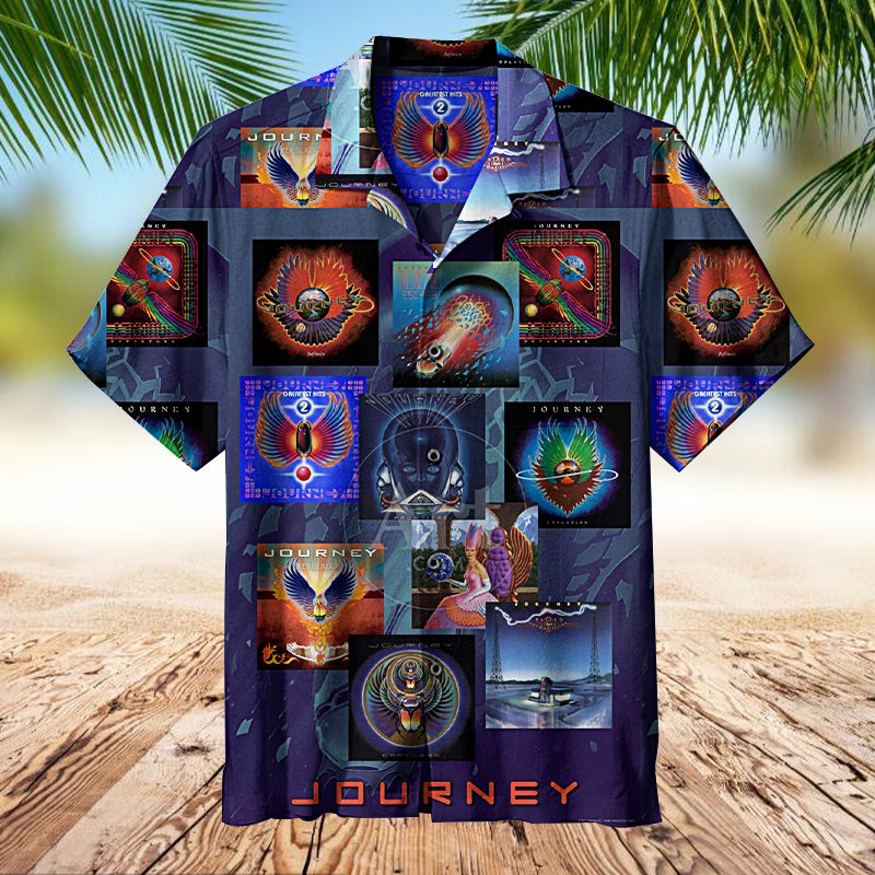 Journey - Album Collage Unisex Hawaiian Shirt