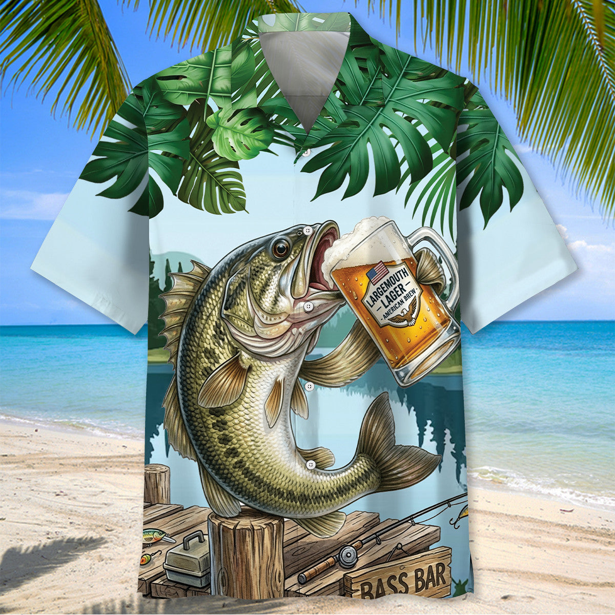 Just Another Beer Drinker With A Bass Fishing Problem Hawaiian Shirt