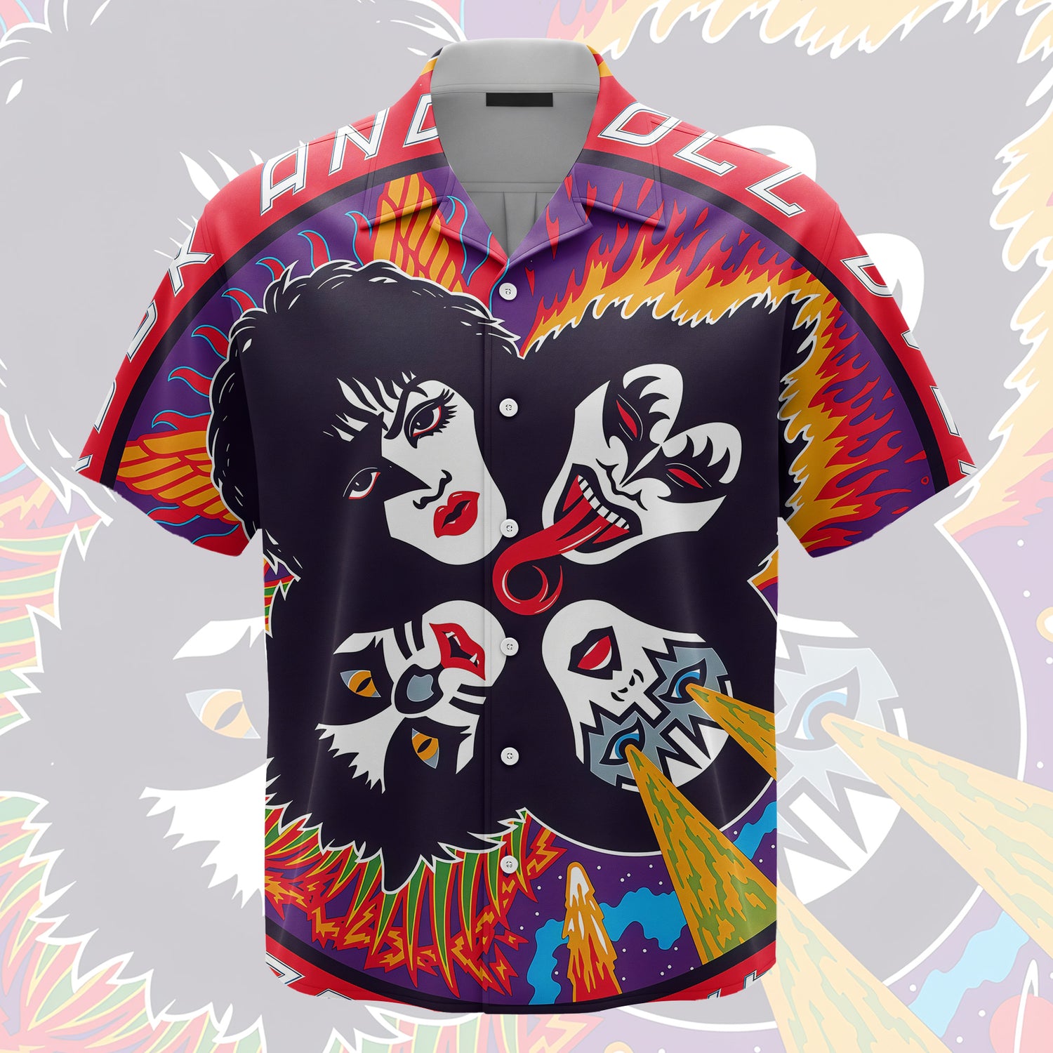 KISS-Rock and Roll over Unisex Hawaiian Shirt