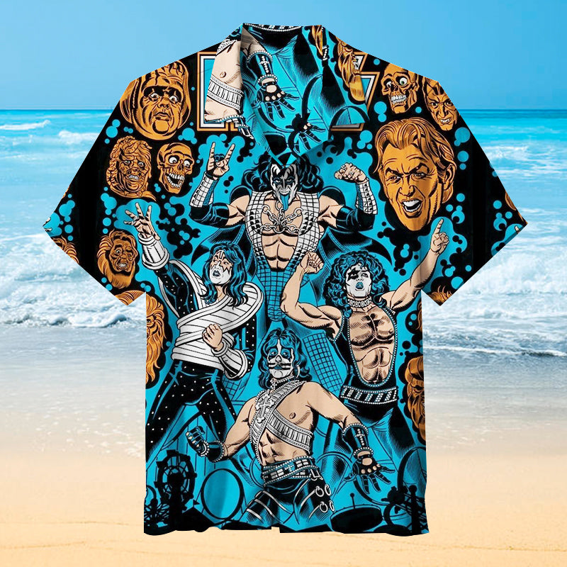 KISS Meets the Phantom of the Park! Unisex Hawaiian Shirt