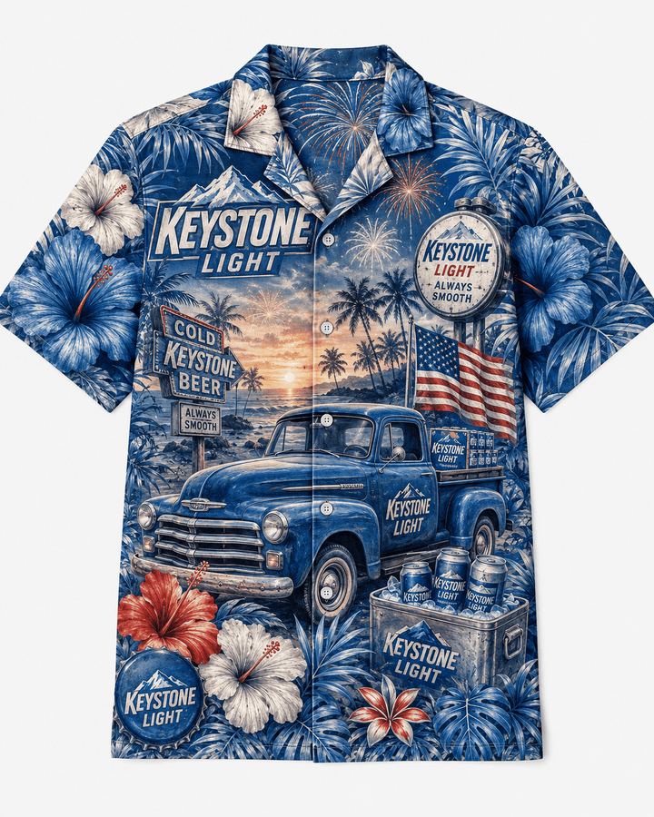 Keystone Light Vintage Truck Hawaiian Shirt