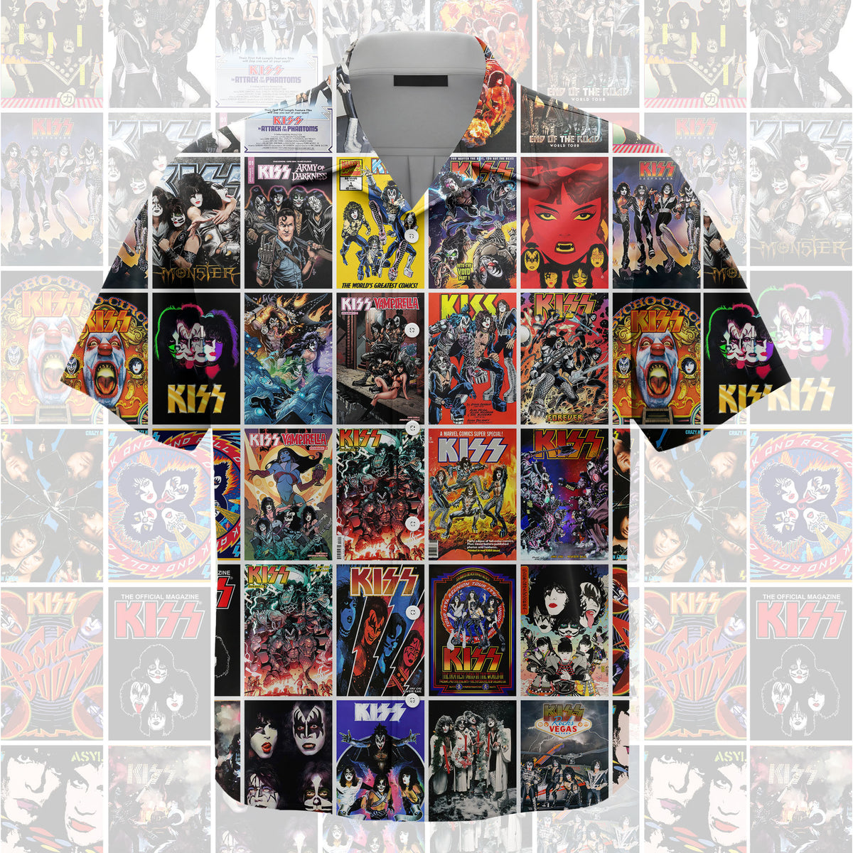 Kiss Vintage Rock Music Unisex Hawaiian Shirt