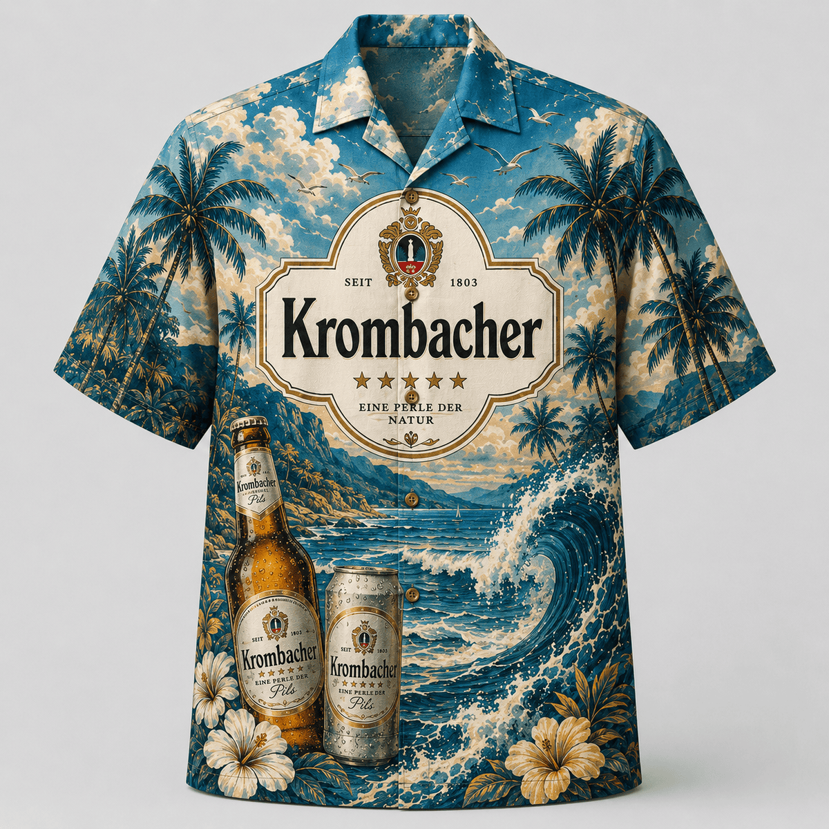 Krombacher Ocean-Hawaiihemd Hawaiian Shirt