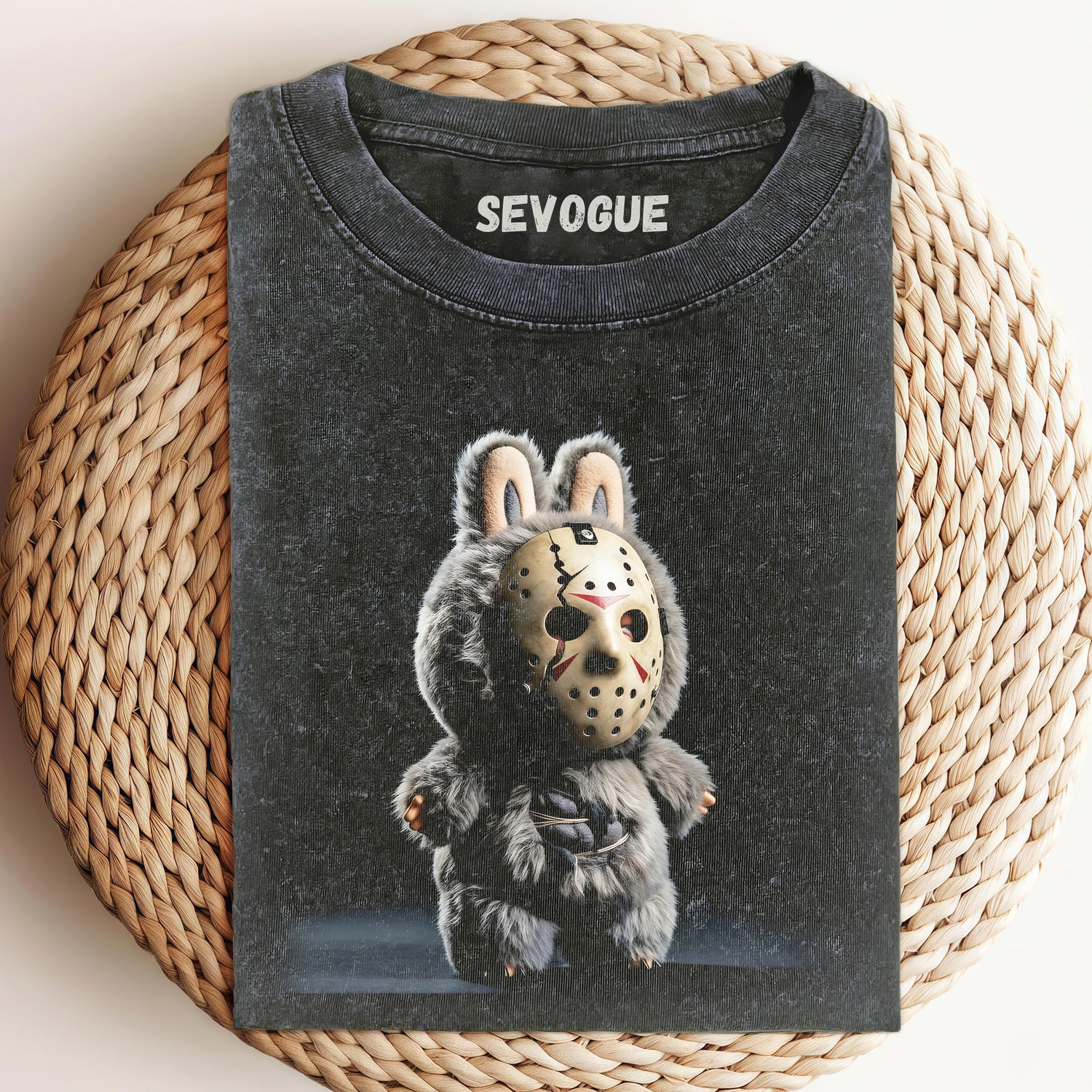 Labubu Wearing Jason Voorhees' Mask Unisex Tee, Sweatshirt & Hoodi
