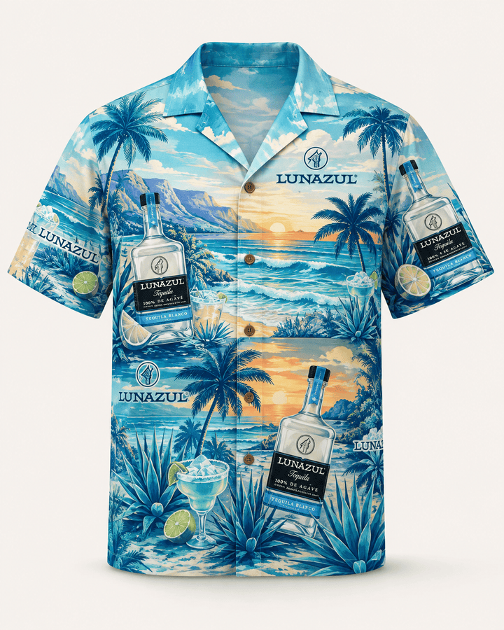Lunazul Tropical Beach Hawaiian Shirt