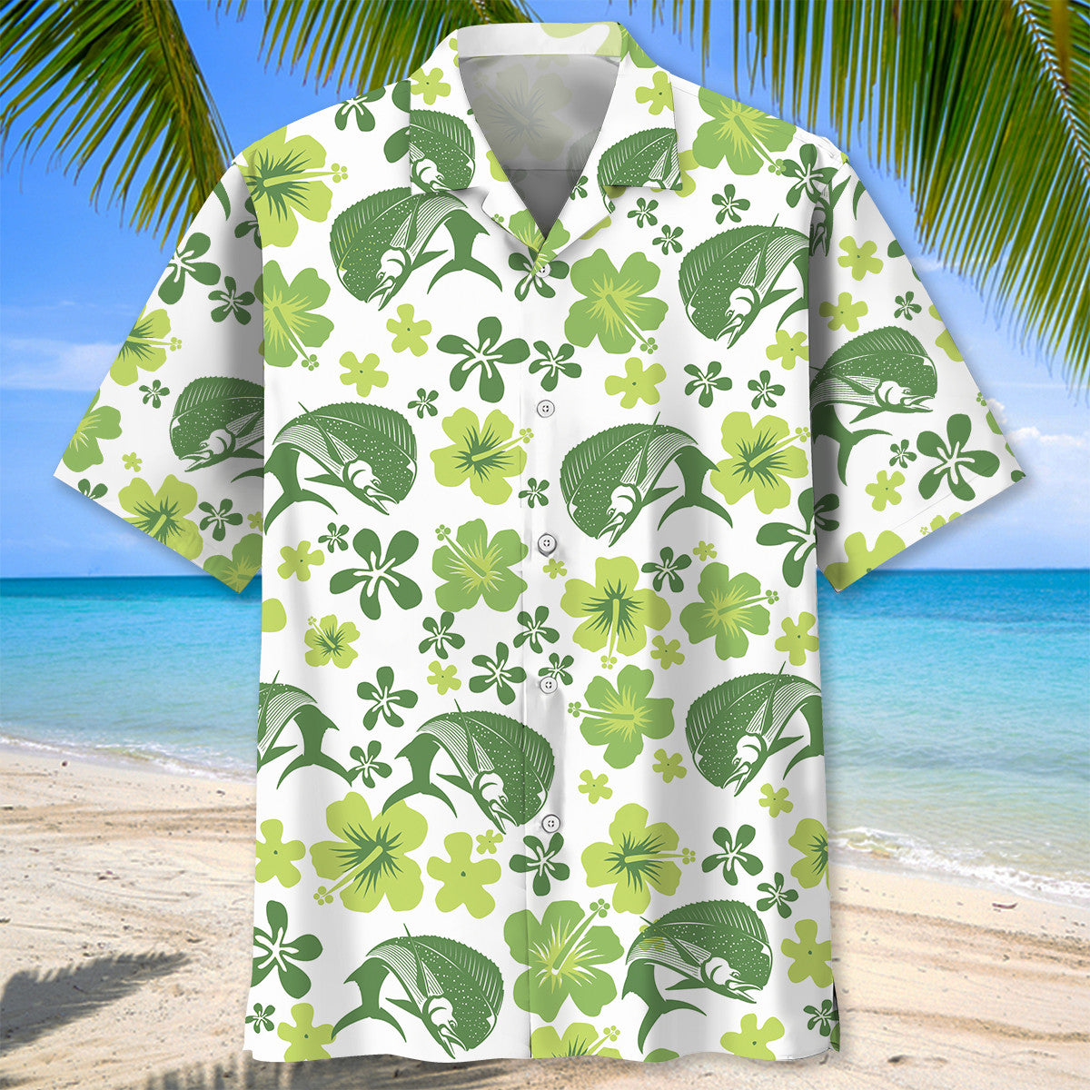 Mahi-Mahi Hibiscus Hawaiian Shirt