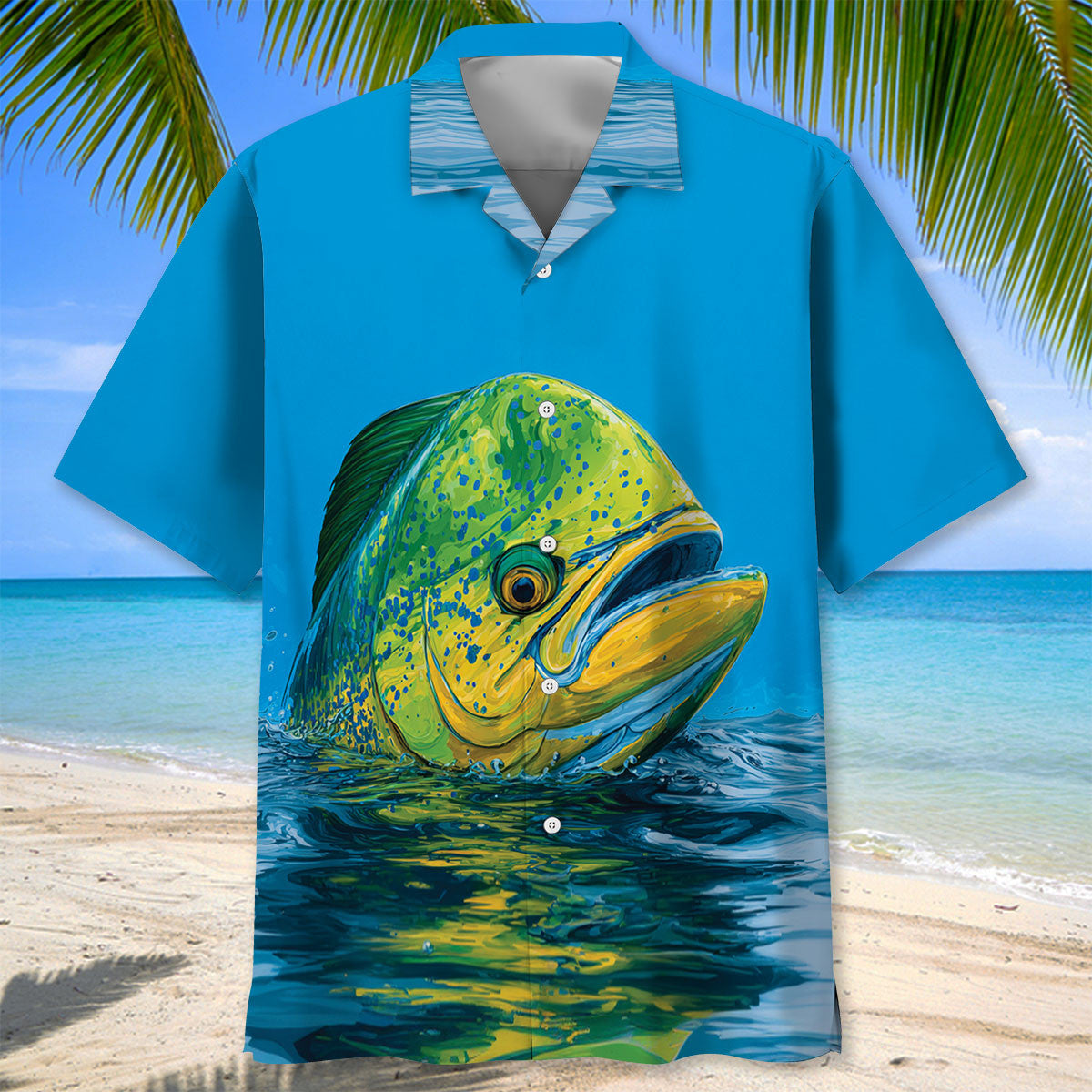 Mahi Mahi Blue Art Hawaiian Shirt