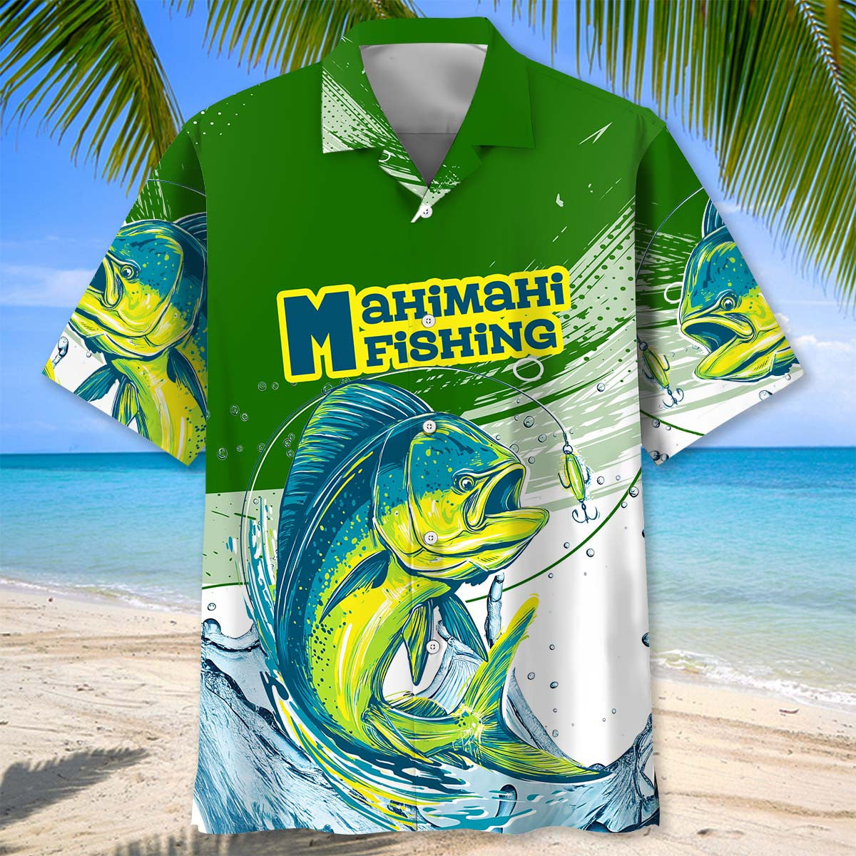Mahi Mahi Fish Green Hawaiian Shirt