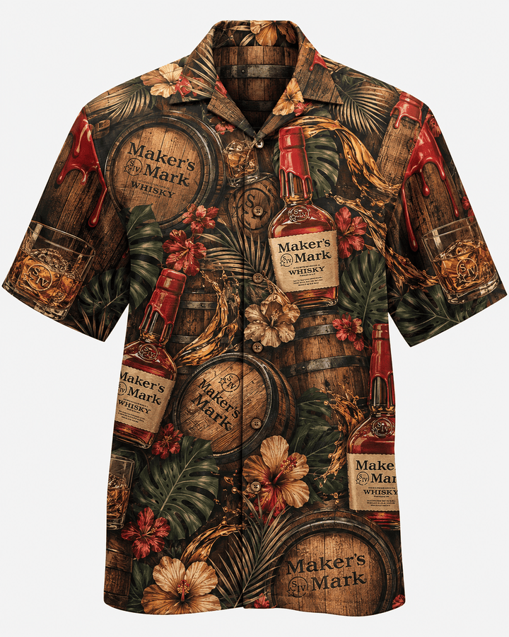Maker’s Mark Bourbon Barrel Tropical Hawaiian Shirt