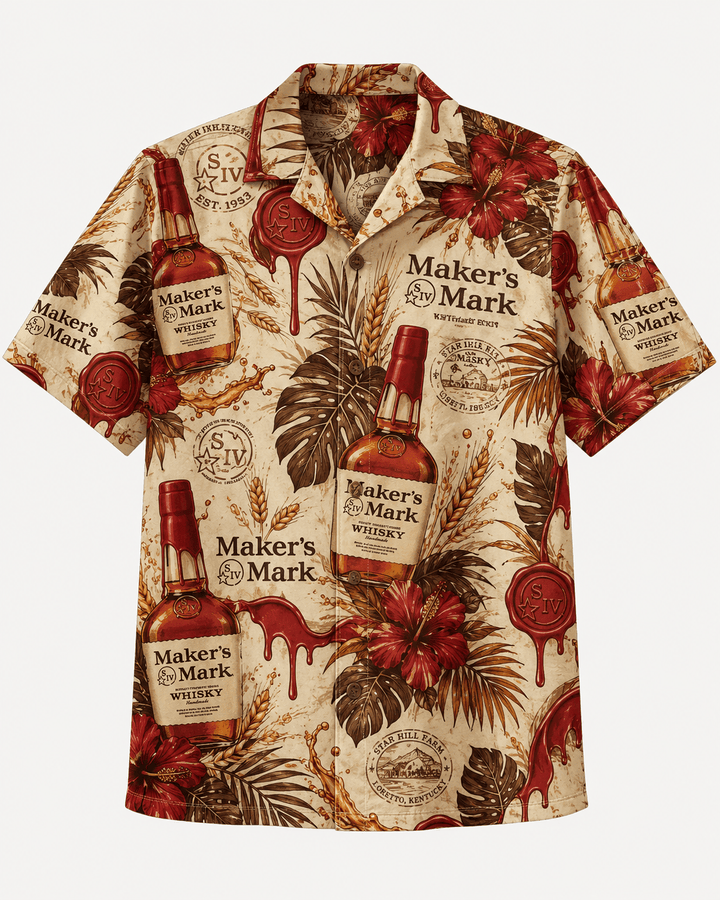Maker’s Mark Red Wax Tropical Hawaiian Shirt