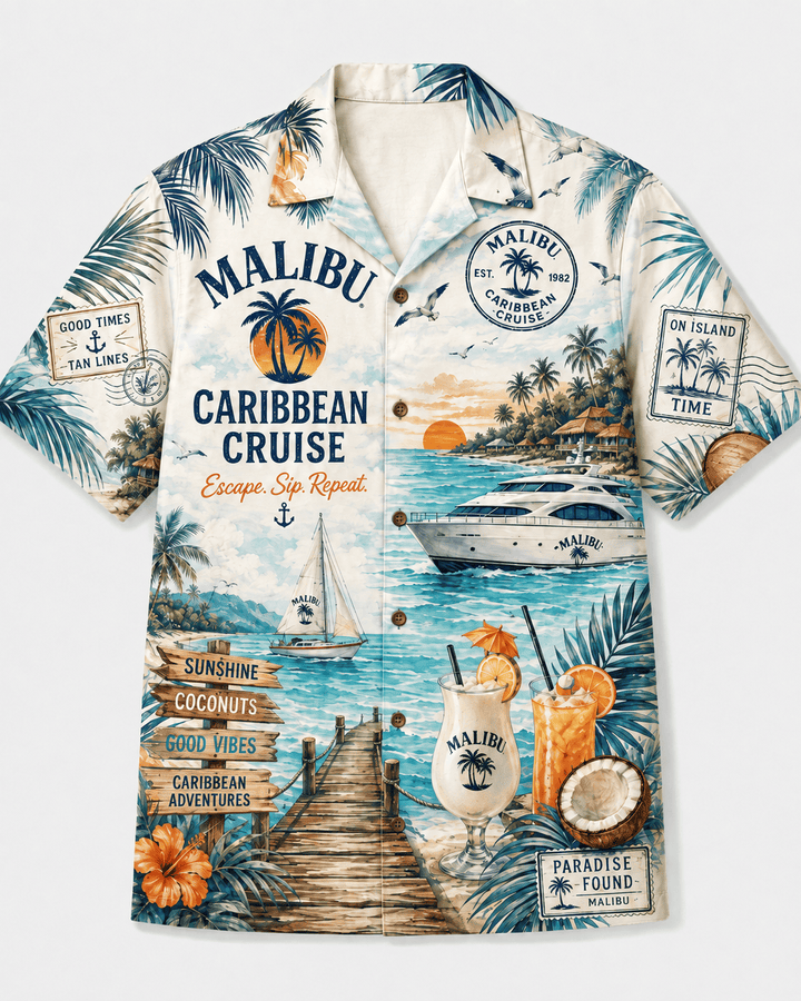 Malibu Caribbean Cruise Hawaiian Shirt