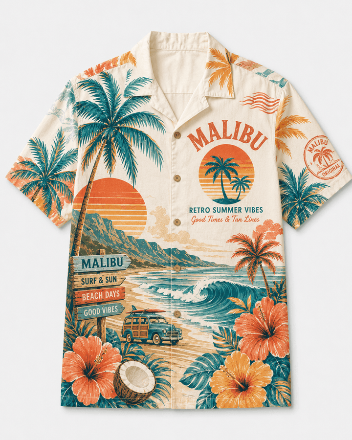 Malibu Retro Summer Vibes Hawaiian Shirt