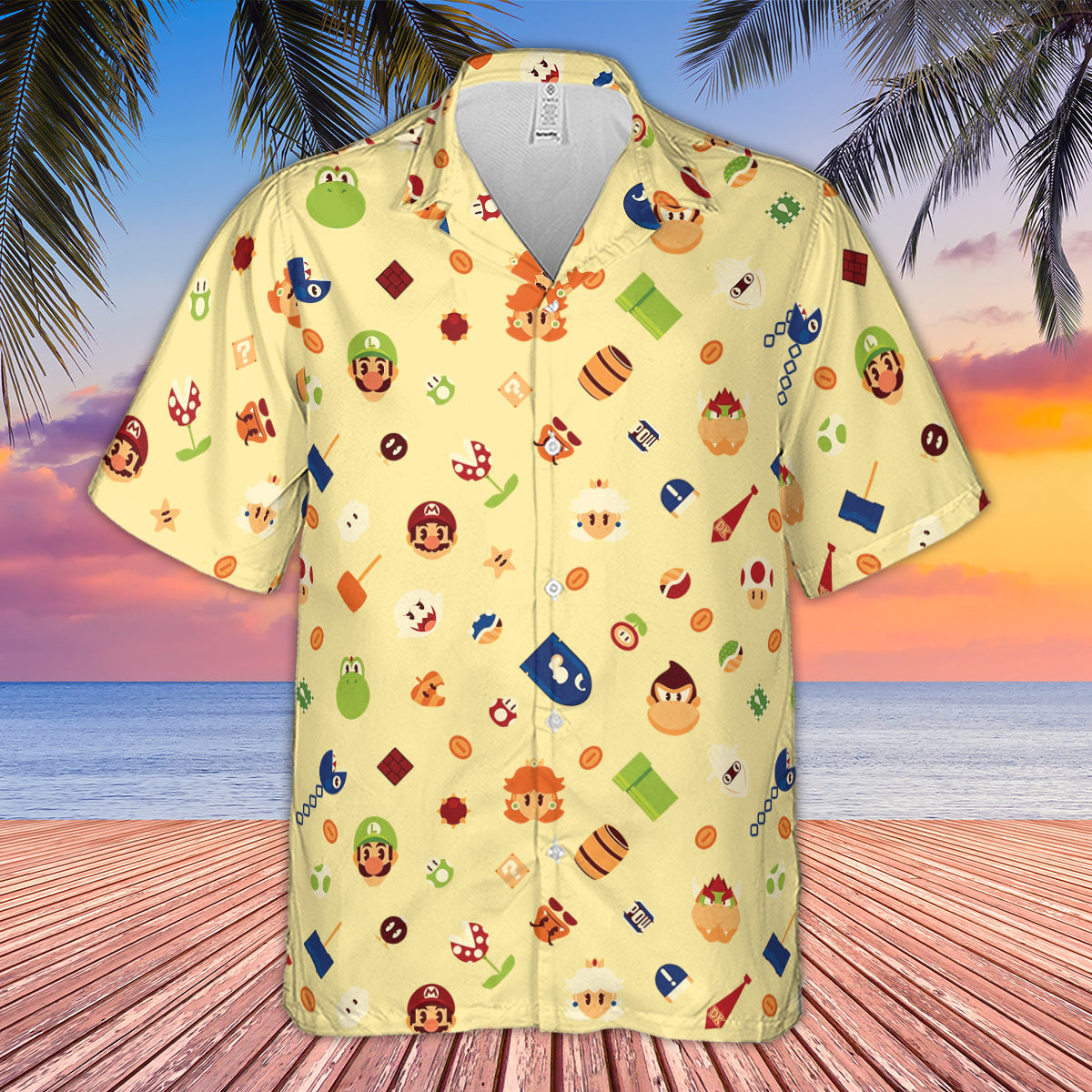 Mario and Friends Pattern Hawaiian Shirt