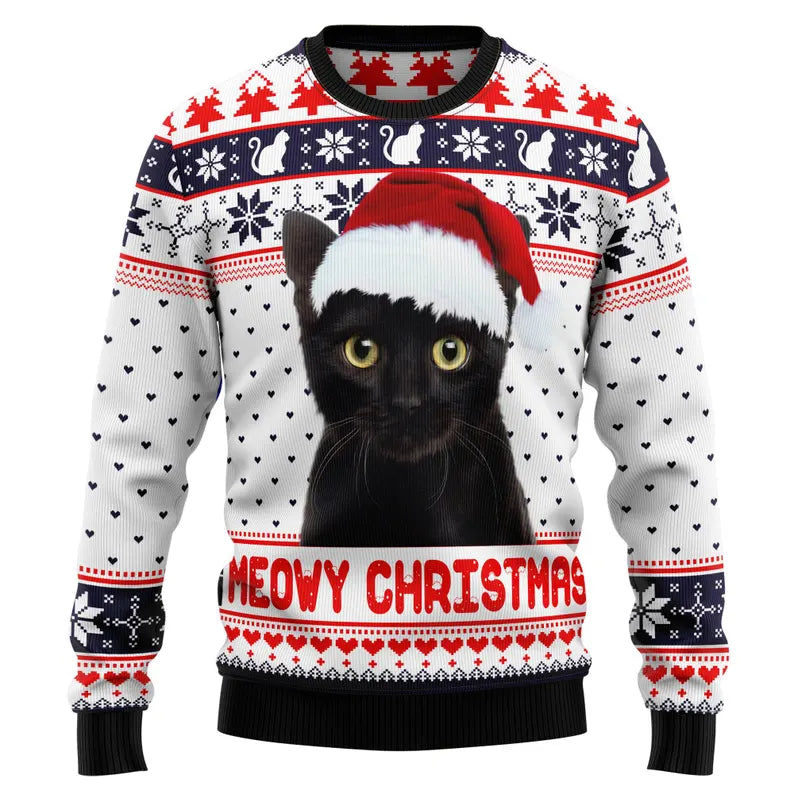 Meowy Christmas Cat Ugly Sweater