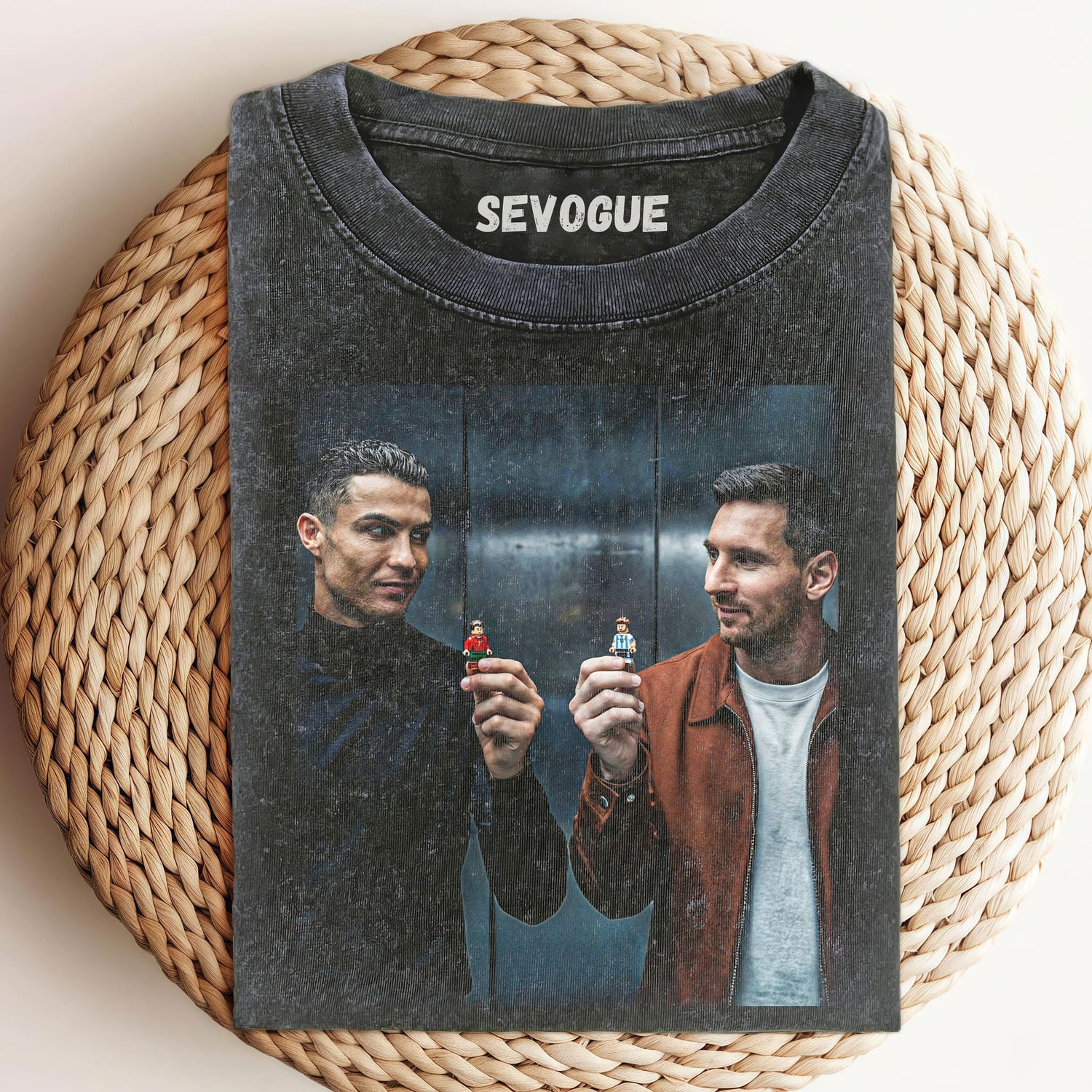 Messi Ronaldo Holding Minifigures Unisex Tee, Tank Top, Layered LS, Sweatshirt & Hoodie