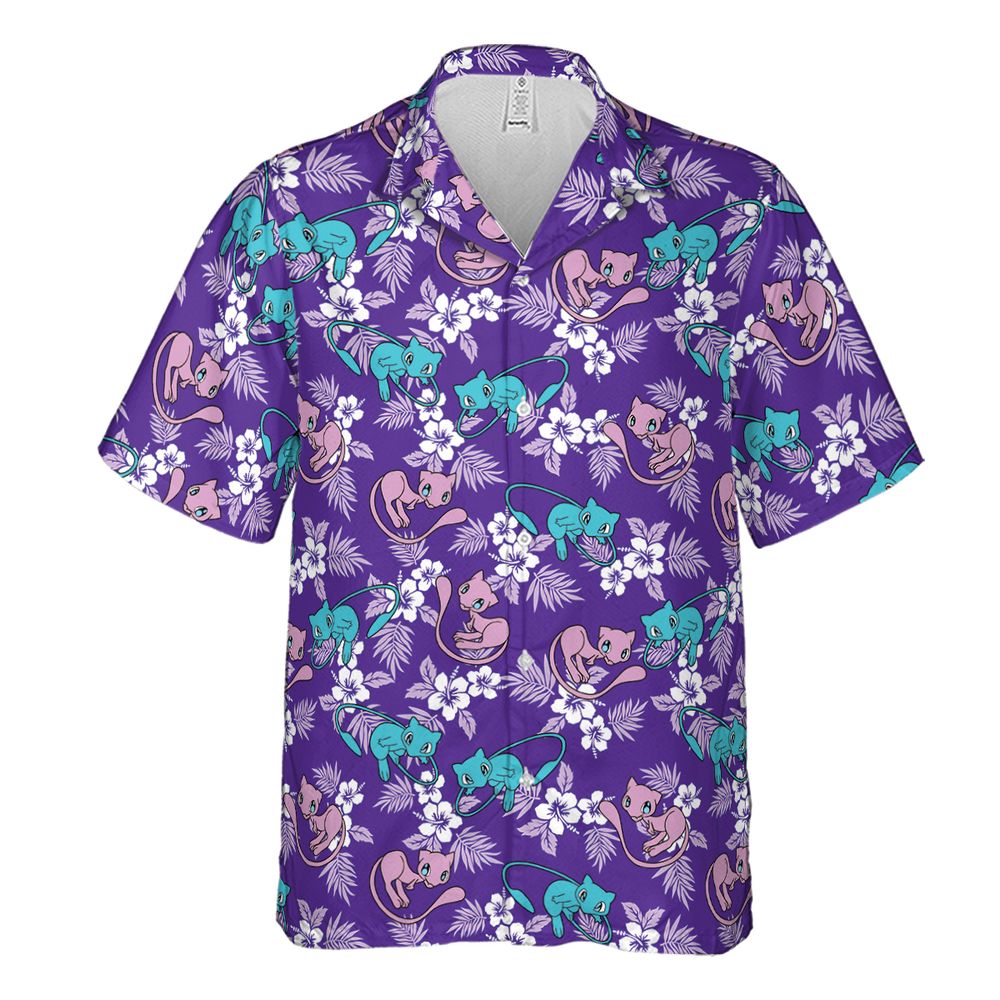 Mewtwo Tropical Flower Hawaiian Shirt