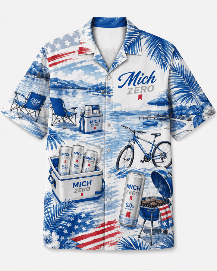 Mich Zero American Lake BBQ Hawaiian Shirt