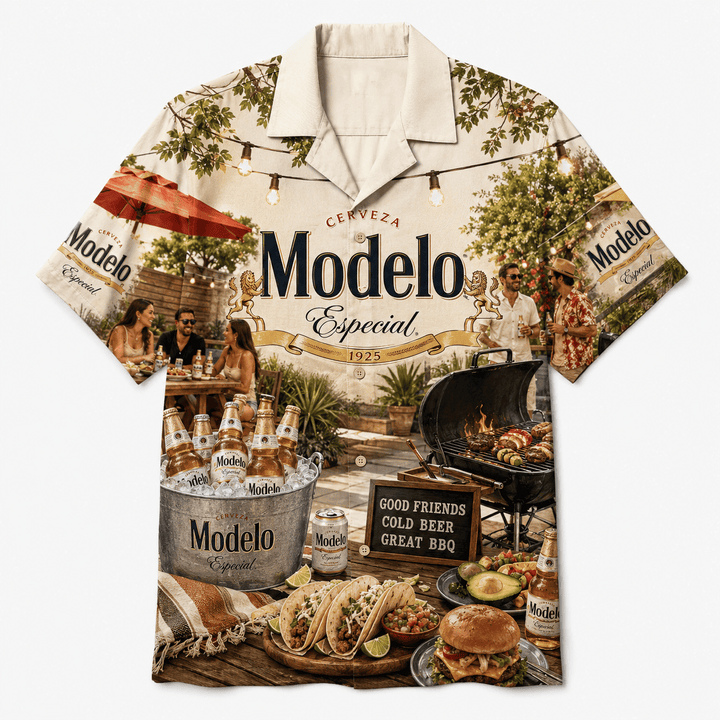 Modelo Backyard BBQ Hawaiian Shirt