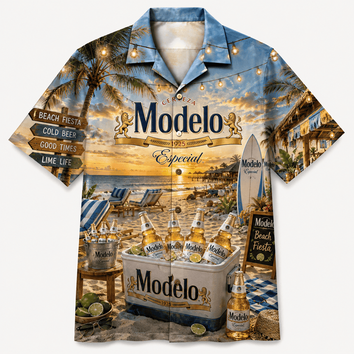 Modelo Beach Fiesta Hawaiian Shirt