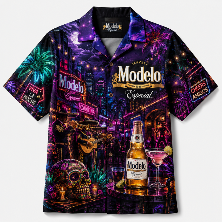 Modelo Neon Cantina Hawaiian Shirt