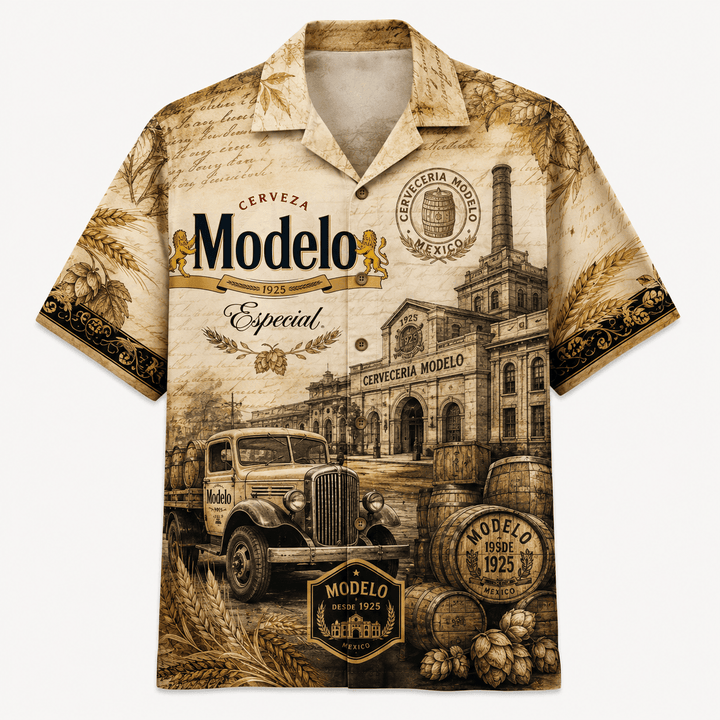Modelo Vintage Brewery Hawaiian Shirt