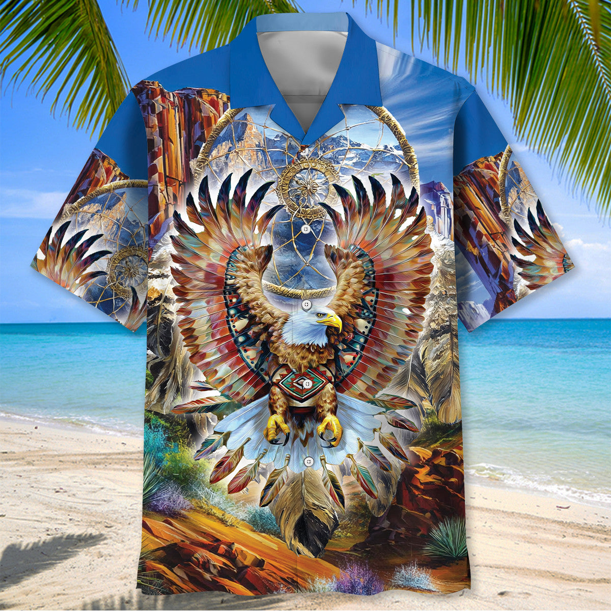Native America Tribal Eagle Crest Hawaiian Shirt