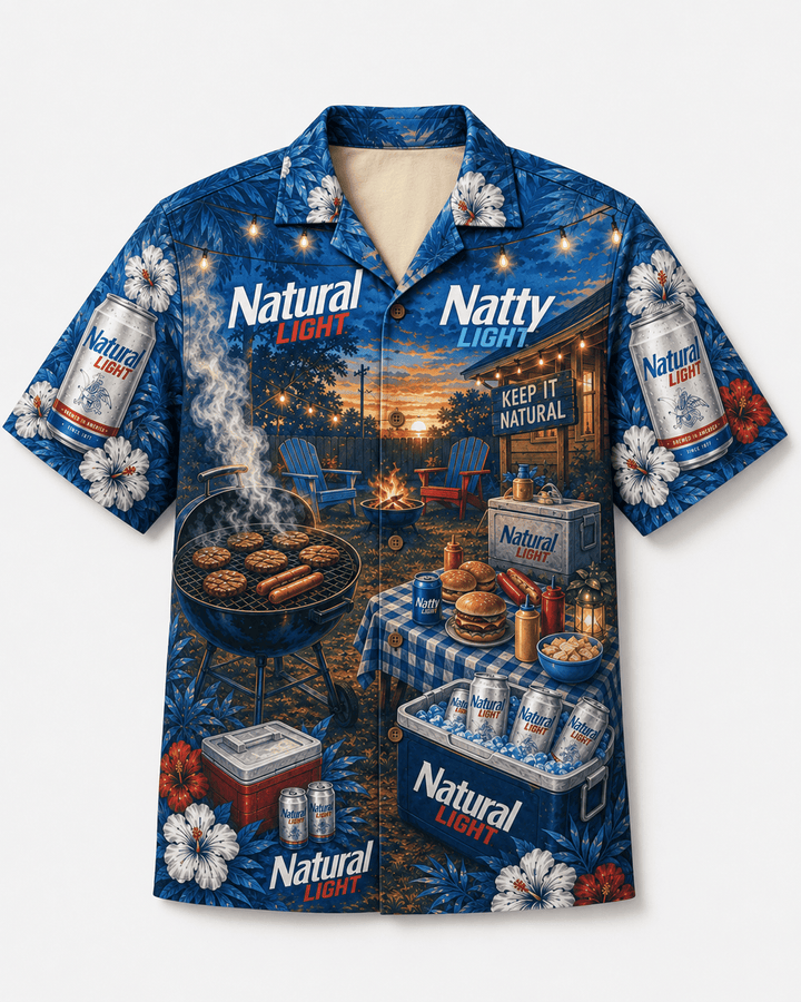 Natty Light Backyard BBQ Hawaiian Shirt