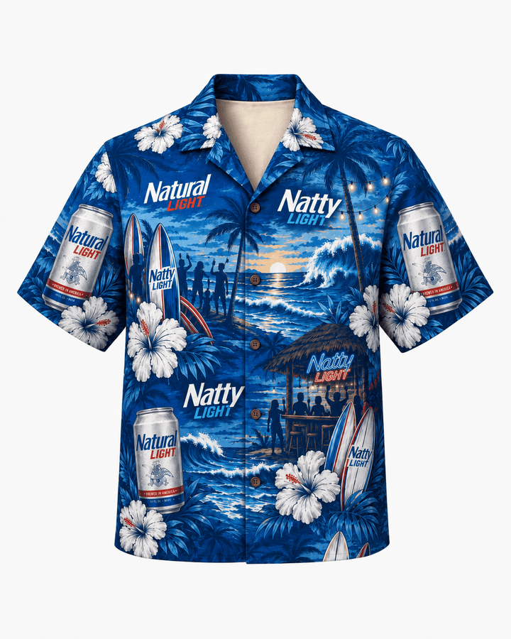 Natty Light Beach Party Hawaiian Shirt