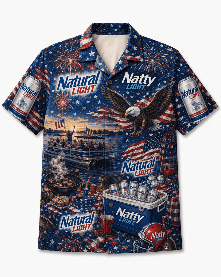 Natural Light American Summer Hawaiian Shirt