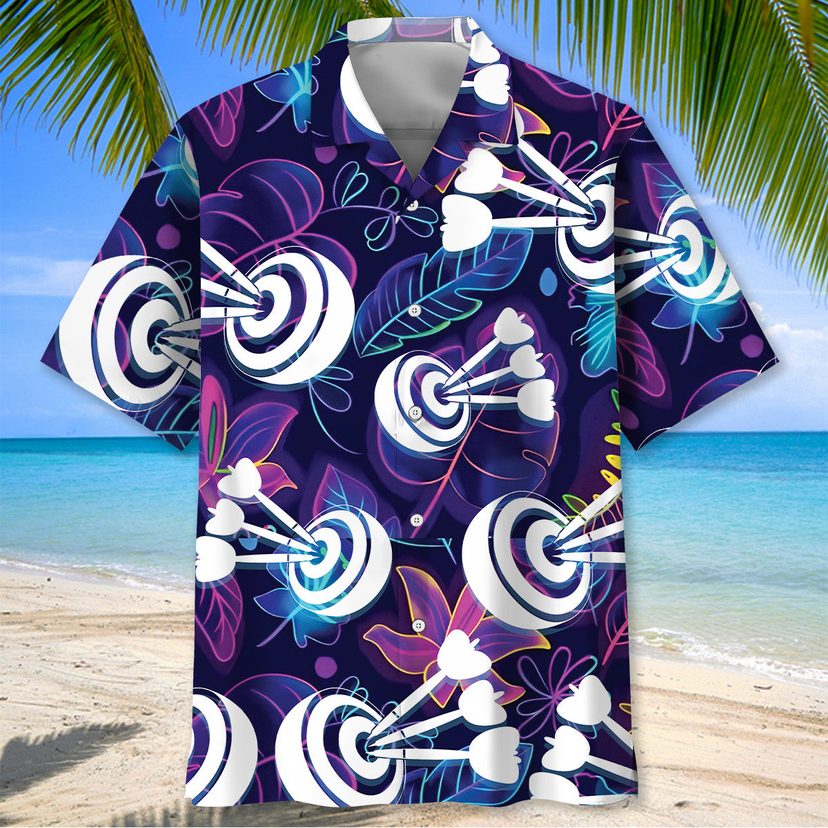 Neon Tropical Darts Hawaiian Shirt