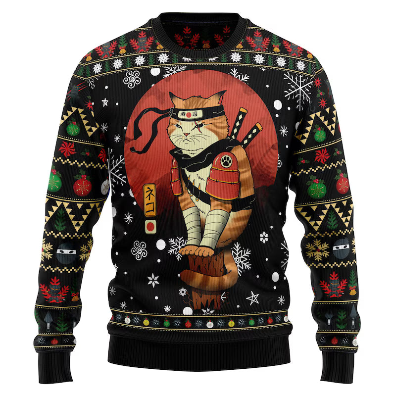Ninja Cat Ugly Sweater