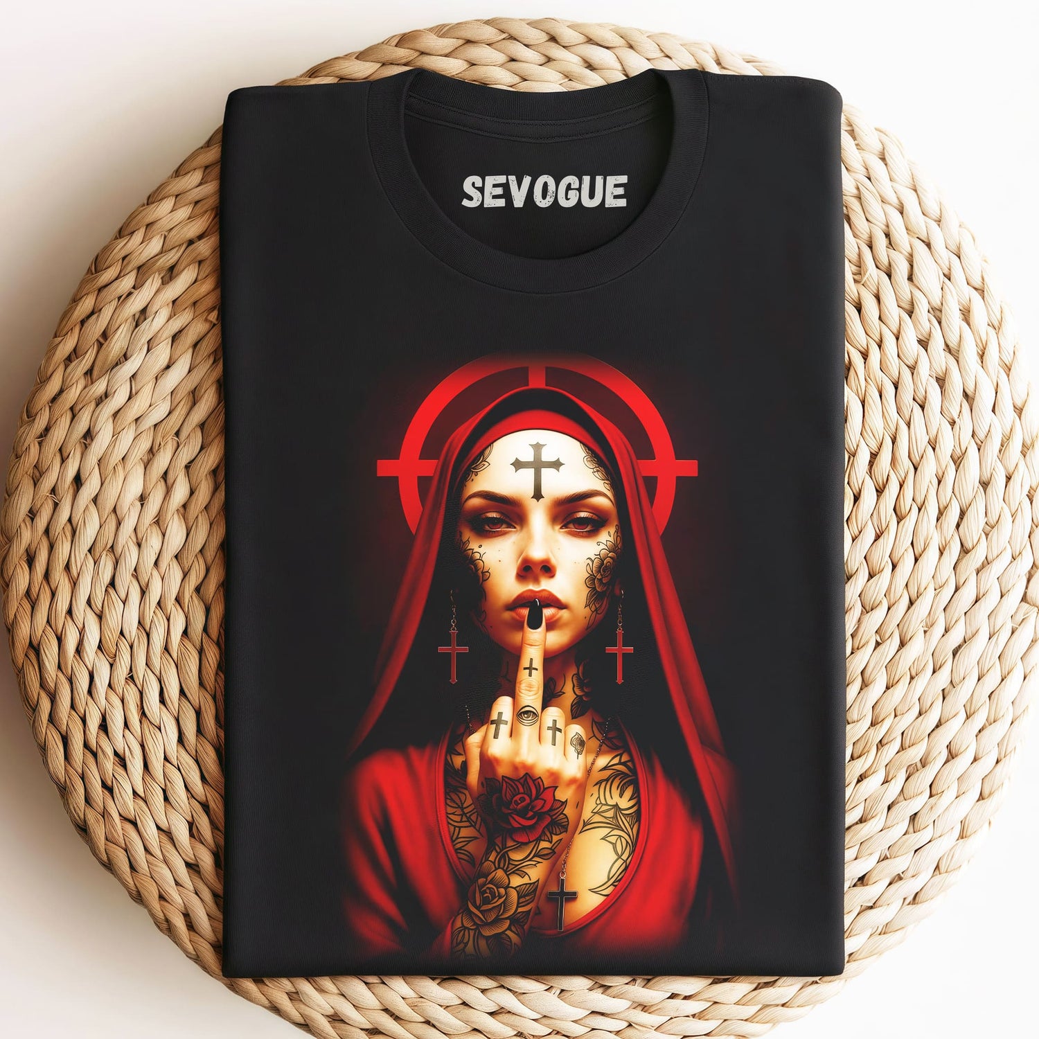 Nun In Red Dress V1 Unisex Tee, Sweatshirt & Hoodie