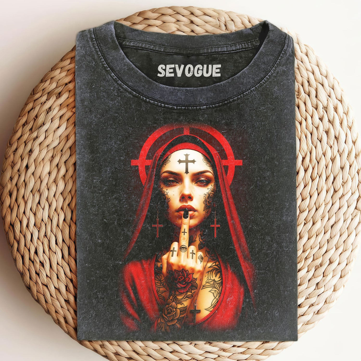 Nun In Red Dress V1 Unisex Tee, Sweatshirt & Hoodie
