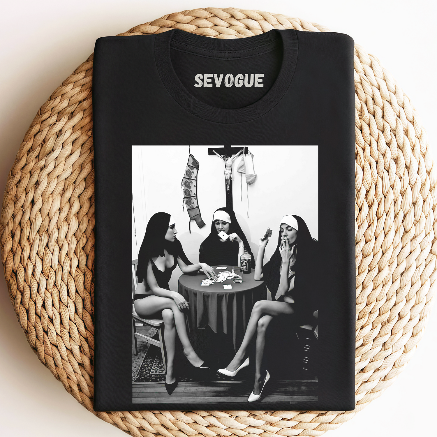 Nuns Naked Playing Cards Smoking Nun Unisex Tee, Sweatshirt & Hoodie