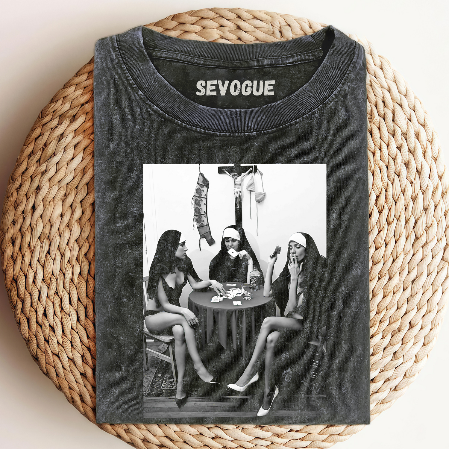 Nuns Naked Playing Cards Smoking Nun Unisex Tee, Sweatshirt & Hoodie