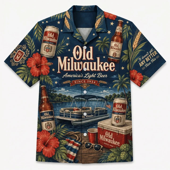 Old Milwaukee Lake Day Hawaiian Shirt
