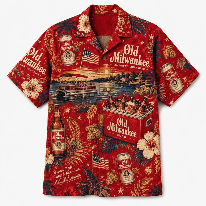 Old Milwaukee Lake Party Hawaiian Shirt