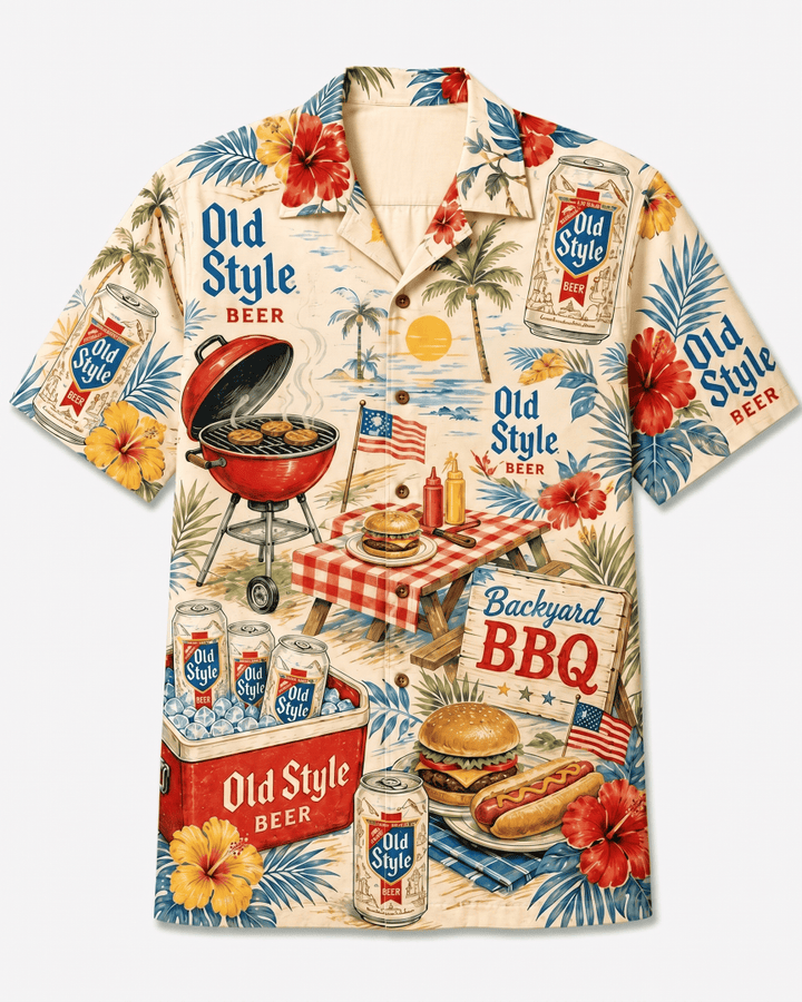 Old Style Beer Backyard BBQ Hawaiian Shirt