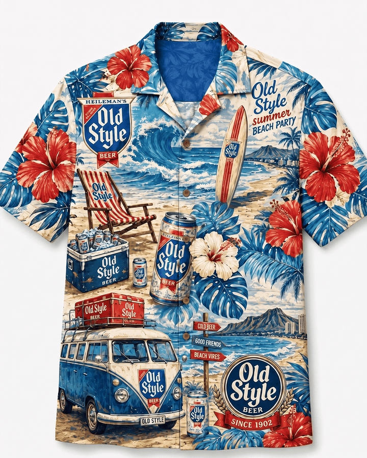 Old Style Beer Summer Beach Party Hawaiian Shirt