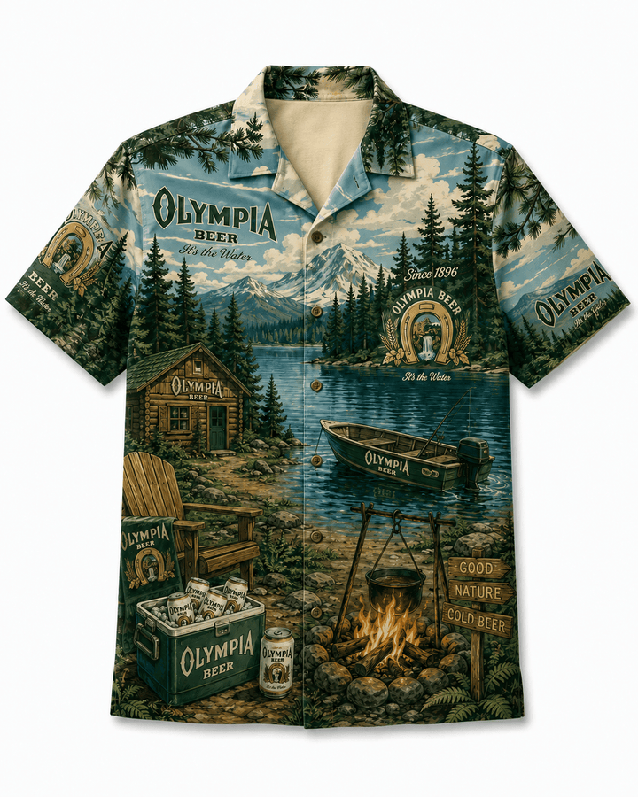 Olympia Beer Lake Camp Hawaiian Shirt