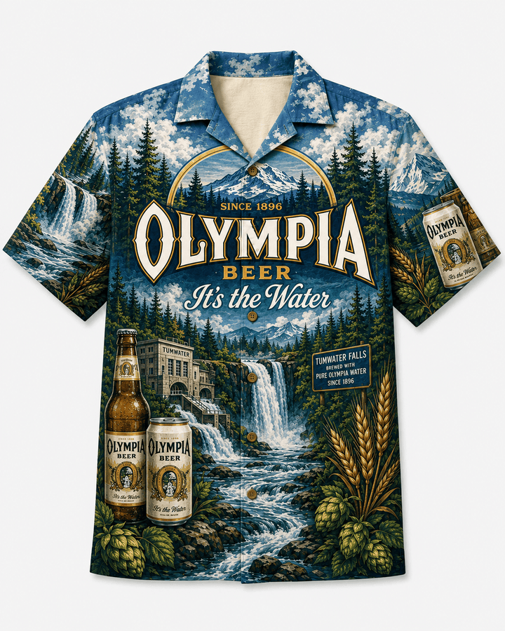 Olympia Beer Tumwater Falls Hawaiian Shirt