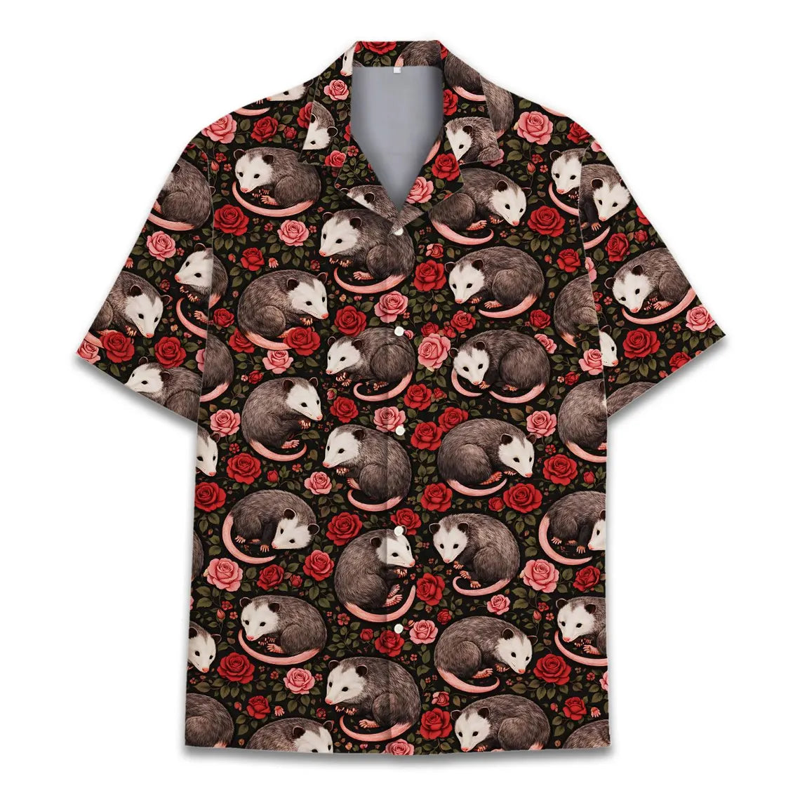 Opossum with Roses Hawaiian Shirt